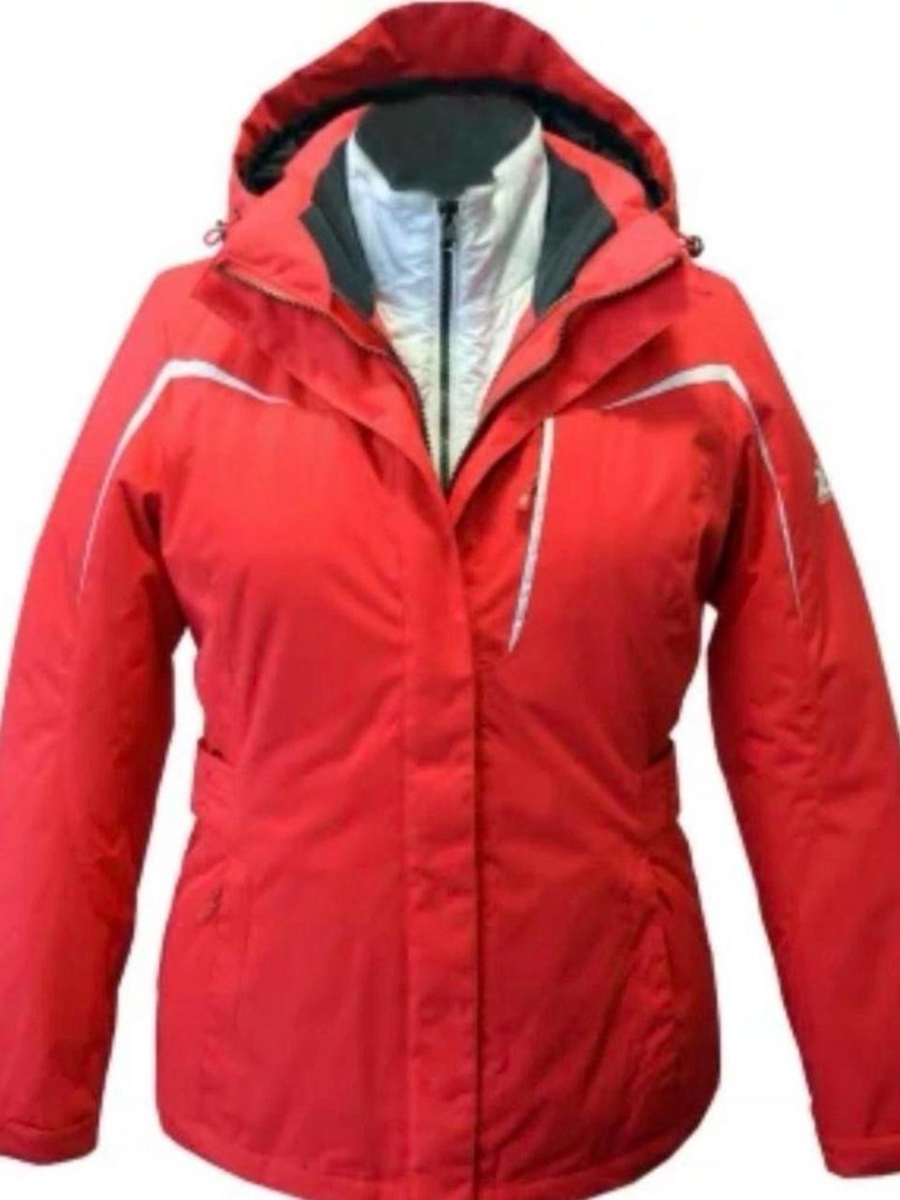 ZeroXposur Red Hooded Ski Jacket Women's Size Medium Waterproof Winter Coat